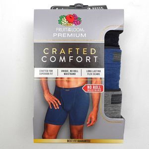 Fruit of the Loom Men's Crafted Comfort Boxer Briefs, 3 Pack, Size L 36-38 NEW